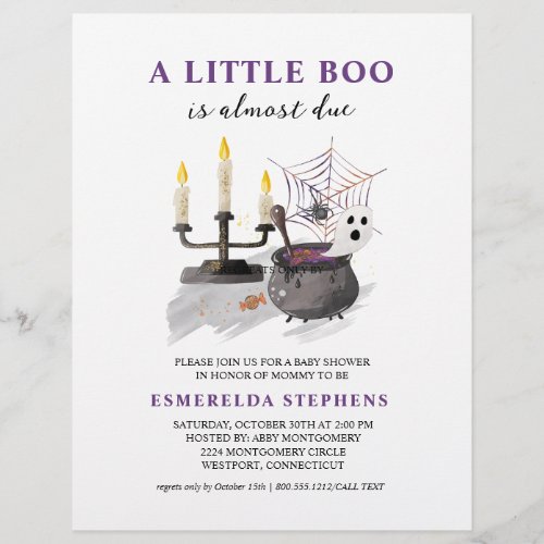 Budget Halloween Little Boo Baby Shower Invitation Flyer