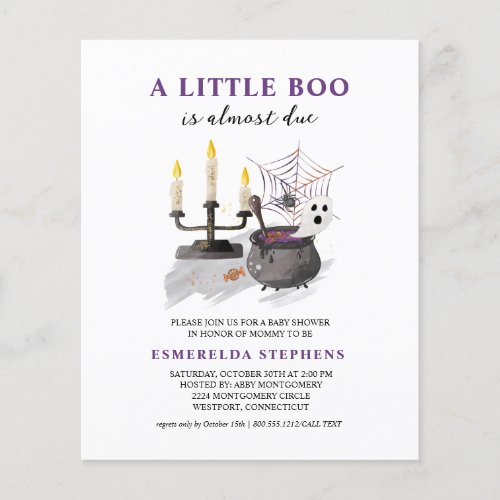 Budget Halloween Little Boo Baby Shower Invitation Flyer