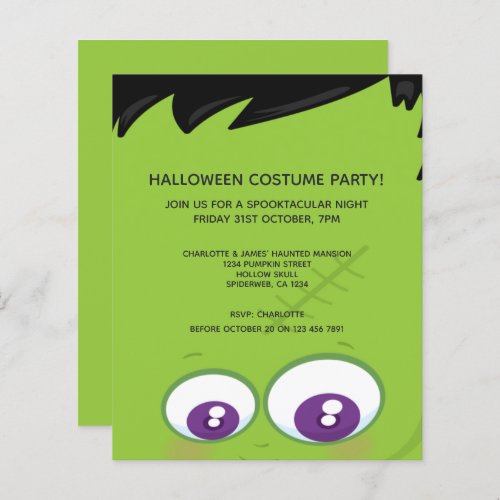 BUDGET Halloween Party Cute Green Frankenstein