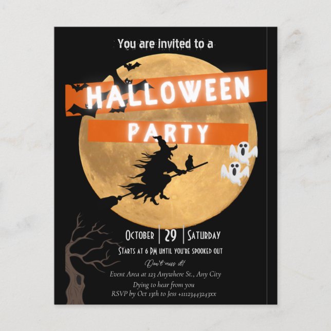 Budget Halloween party invitation Flyer (Front)