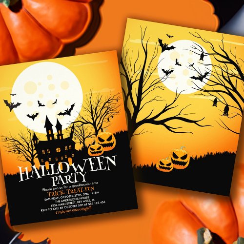 Budget Halloween Party Invitation Flyer