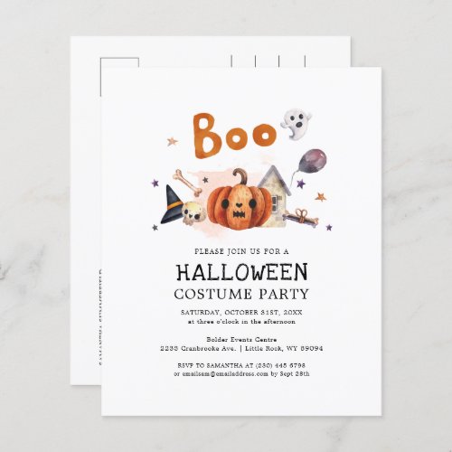 Budget Halloween Pumpkin Costume Party Invitation