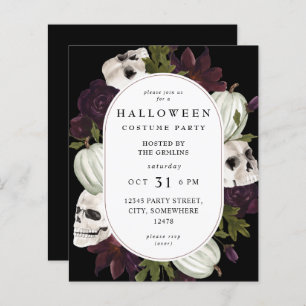 Budget Halloween Purple Floral & Skull Party 