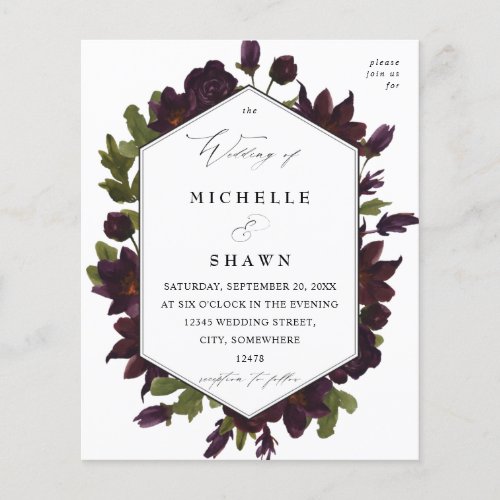 Budget Halloween Purple Floral Wedding Flyer_ SM