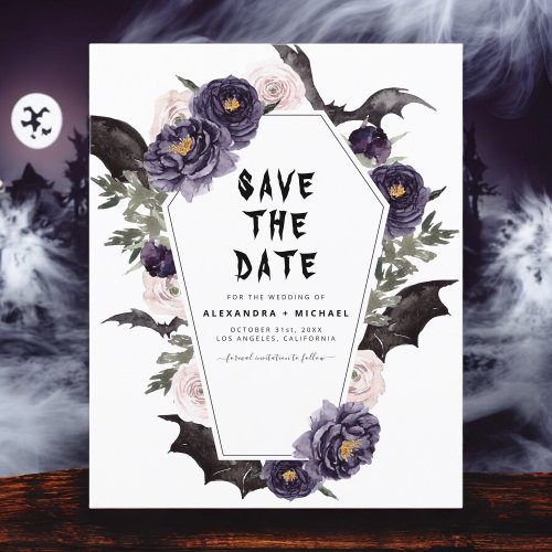 Budget Halloween Save the Date Gothic Wedding 