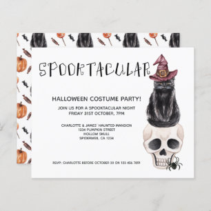 BUDGET Halloween Spooktacular Black Cat On Skull