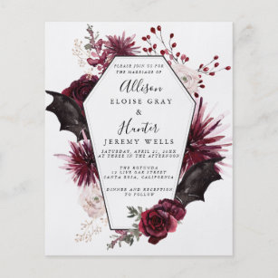 Budget Halloween Wedding Invitation  Flyer