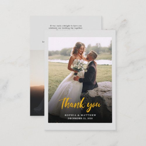 Budget Hand_Lettered Photo Wedding Thank You Note Card