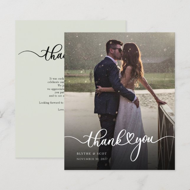 Budget Hand-Lettered Wedding Photo Thank You (Front/Back)