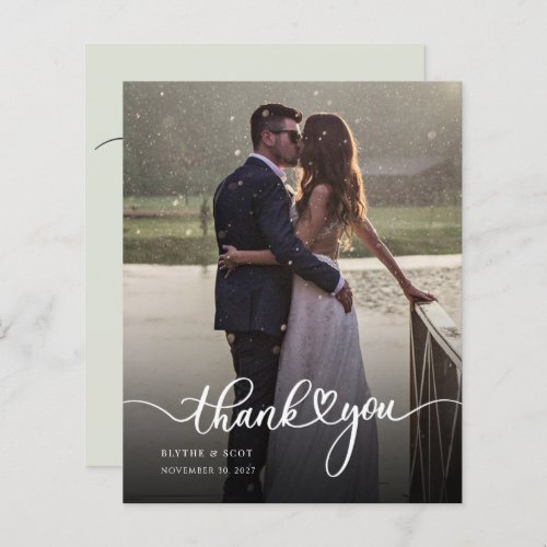 Budget Hand_Lettered Wedding Photo Thank You