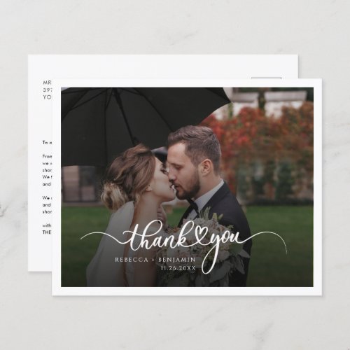 Budget Hand_Lettered Wedding Photo Thank You