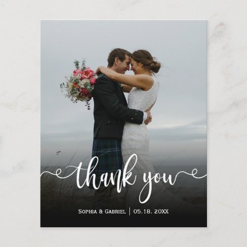 Budget Hand Lettered Wedding Photo Thank You Card