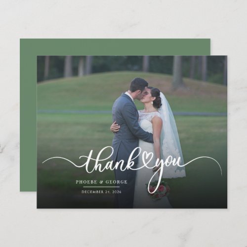 Budget Hand_Lettered Wedding Photo Thank You Card