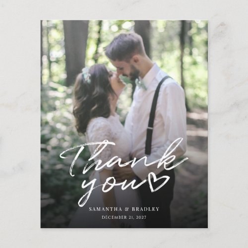 Budget Hand_Lettered Wedding Photo Thank You Card