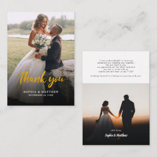 Budget Hand-Lettered Wedding Photos Thank You Card