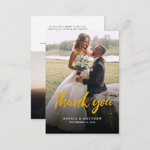 Budget Hand_Lettered Wedding Photos Thank You Note Card