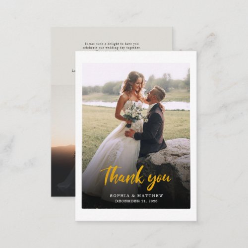 Budget Hand_Lettered Wedding Photos Thank You Note Card
