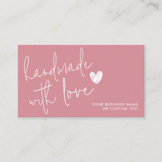 Budget Handmade with Love Pink Heart Jewelry Care Business Card