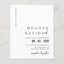 Budget Handwritten Simple Black Wedding Invitation