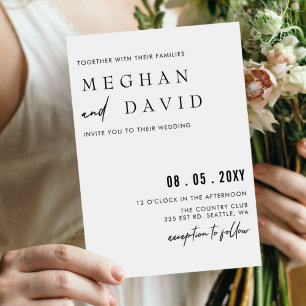 Budget Handwritten Simple Black Wedding Invitation