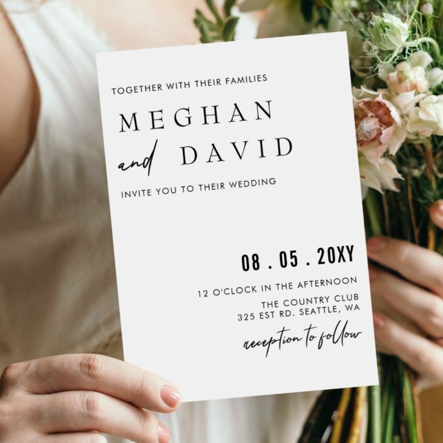 Budget Handwritten Simple Black Wedding Invitation (Creator Uploaded)