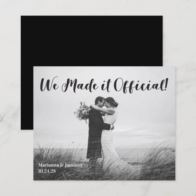 Budget Handwritten Typography Wedding Announcement (Front/Back)