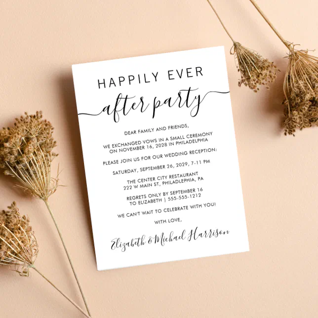 Budget Happily Ever After Party Wedding Invitation | Zazzle