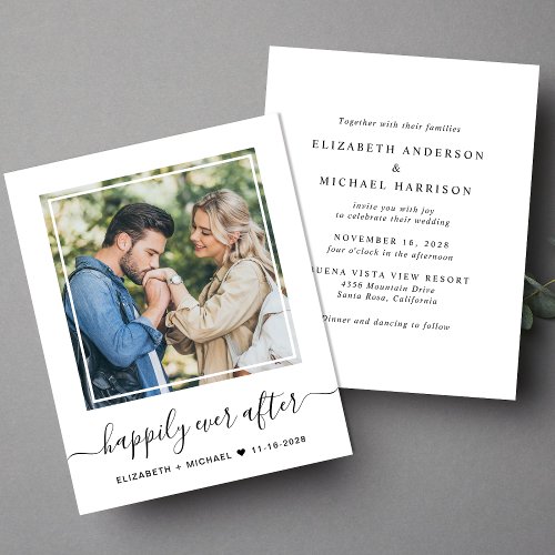 Budget Happily Ever After Photo Wedding Invitation