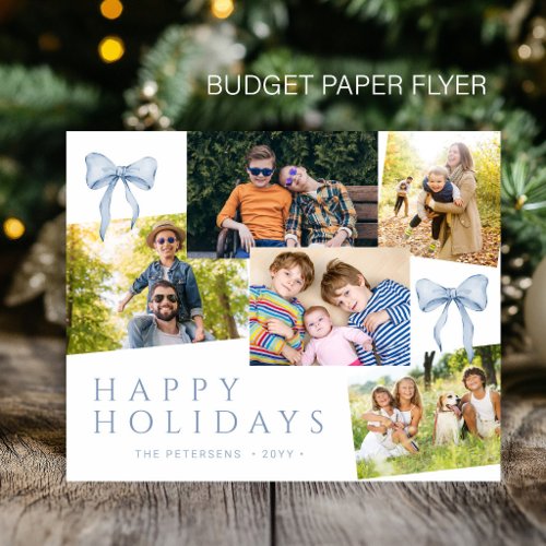 Budget Happy Holidays 5 photo collage holiday card Flyer