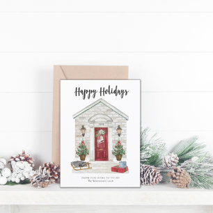 Budget Happy Holidays Country Home Christmas Card Flyer