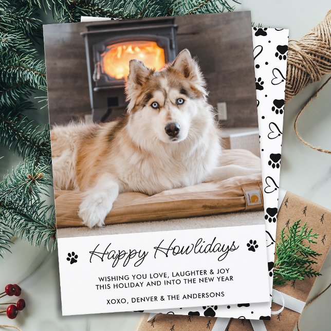 Budget Happy Holidays From The Dog Cute Pet Photo Note Card (Creator Uploaded)