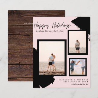 Budget Happy Holidays Photo Cards Abstract Modern