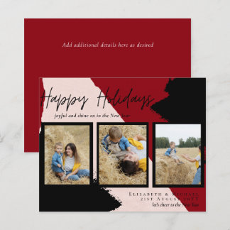 Budget Happy Holidays Photo Cards Abstract Modern