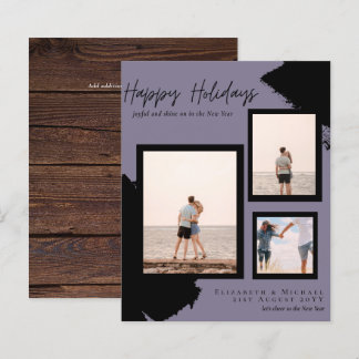 Budget Happy Holidays Photo Cards Abstract Modern