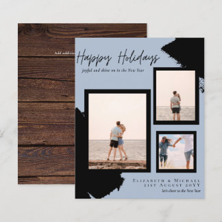 Budget Happy Holidays Photo Cards Abstract Modern