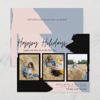 Budget Happy Holidays Photo Cards Abstract Modern