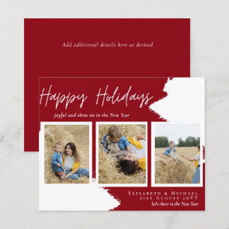 Budget Happy Holidays Photo Cards Abstract Modern