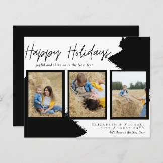 Budget Happy Holidays Photo Cards Abstract Modern