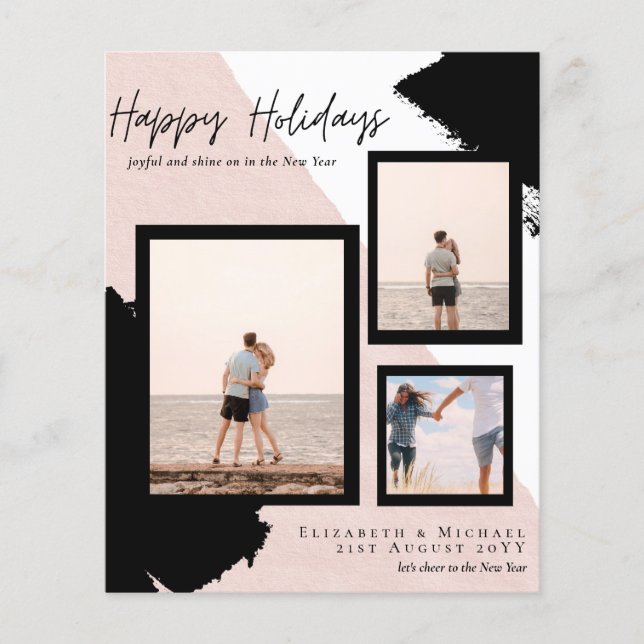 Budget Happy Holidays Photo Cards Abstract Modern Flyer (Front)