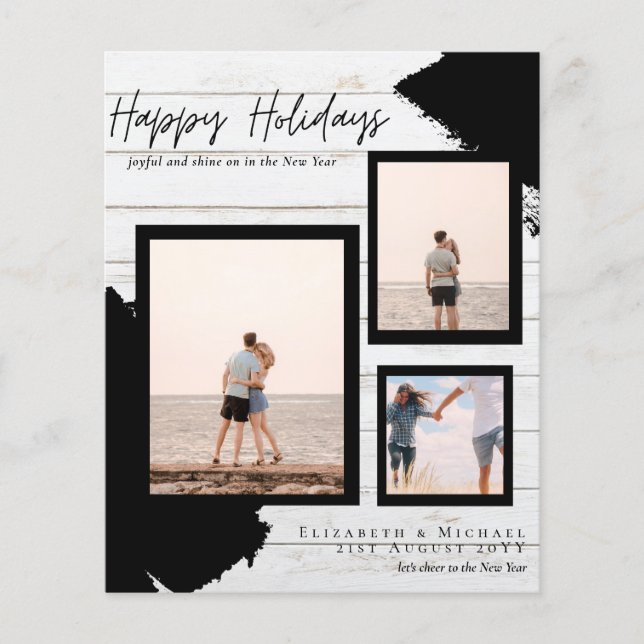 Budget Happy Holidays Photo Cards Abstract Modern Flyer (Front)