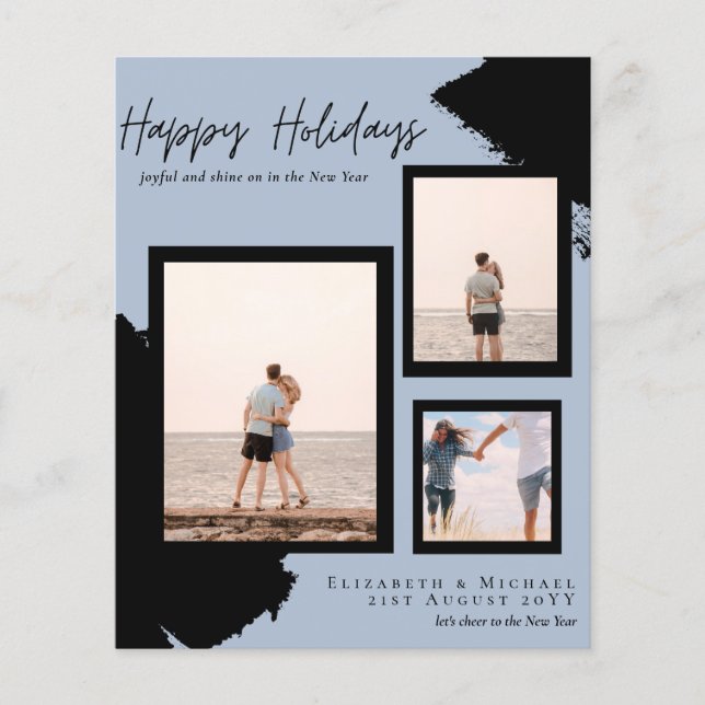 Budget Happy Holidays Photo Cards Abstract Modern Flyer (Front)