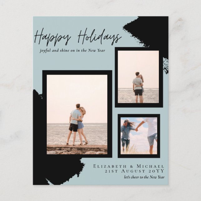 Budget Happy Holidays Photo Cards Abstract Modern Flyer (Front)