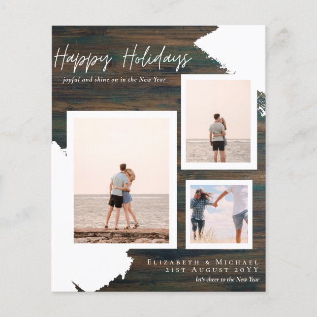 Budget Happy Holidays Photo Cards Abstract Modern Flyer (Front)