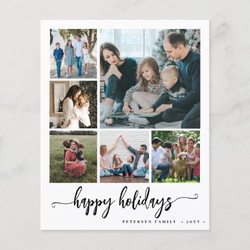 Budget happy holidays photo collage greeting Card Flyer