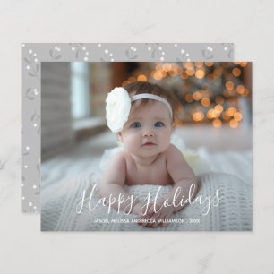 Budget Happy Holidays Script Christmas Photo Card
