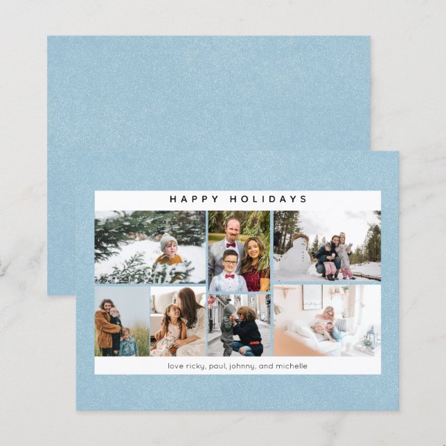 Budget Happy Holidays Snow & Multi Photo (Front/Back)
