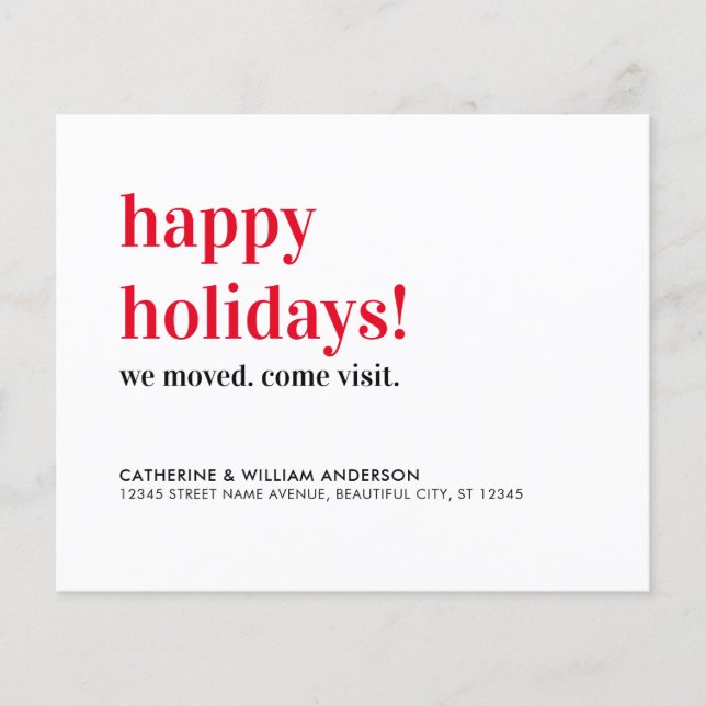 Budget Happy Holidays We've Moved Visit Moving (Front)