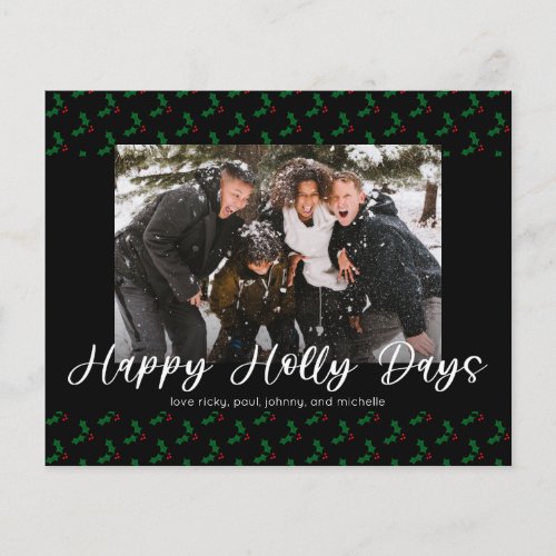 Budget Happy Holly Days Funny Christmas Photo Flyer