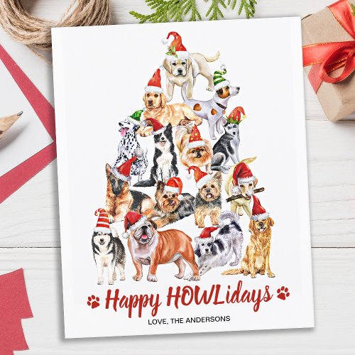 Budget Happy HOWLidays Dog Lover Christmas Postcar