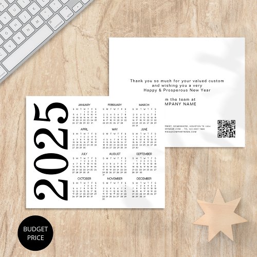 Budget Happy New Year Calendar 2025 Logo QR Code